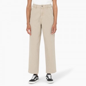 Beige Dickies Regular Fit Duck Women's Pants | 241-HOIYBM