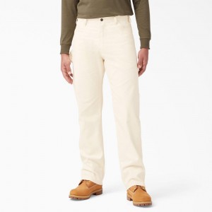 Beige Dickies Relaxed Fit Straight Leg Painter's Men's Pants | 321-DLHMIN