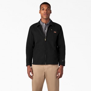 Black Dickies 1922 Brushed Twill Men's Jacket | 805-XBCFMO