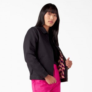 Black Dickies Breast Cancer Awareness Eisenhower Women's Jacket | 169-UBEZCA