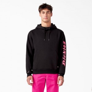 Black Dickies Breast Cancer Awareness Logo Men's Hoodie | 317-TOMYQE