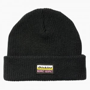 Black Dickies Breast Cancer Awareness Patch Men's Beanie | 398-MTSRDW