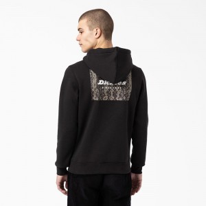 Black Dickies Camden Box Graphic Men's Hoodie | 109-OJNASE