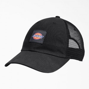 Black Dickies Canvas Trucker Men's Hat | 189-HZCMJK