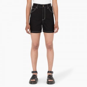 Black Dickies Carpenter Jean Women's Shorts | 951-XBTPUW