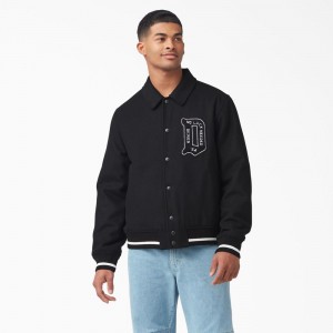 Black Dickies Collegiate Men's Jacket | 701-PGLETZ