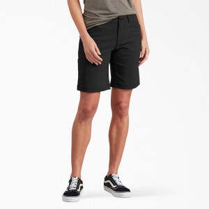 Black Dickies Cooling Relaxed Fit Women's Shorts | 143-CBAZTS