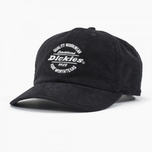 Black Dickies Corduroy Men's Cap | 273-JTPSKI