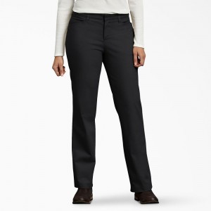 Black Dickies Curvy Fit Women's Pants | 724-HGAIRL