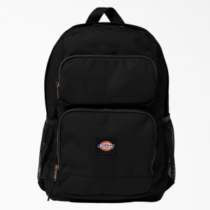 Black Dickies Double Pocket Men's Backpack | 973-OKSYTL