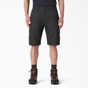 Black Dickies DuraTech Ranger Relaxed Fit Duck Men's Shorts | 937-LHNDZK