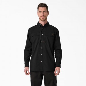 Black Dickies DuraTech Ranger Ripstop Men's Shirt | 684-OWTIYP