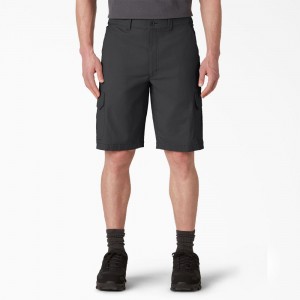 Black Dickies FLEX Cooling Regular Fit Cargo Men's Shorts | 250-XDAHFV