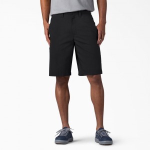 Black Dickies FLEX Cooling Regular Fit Utility Men's Shorts | 350-KLCFQS