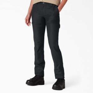 Black Dickies FLEX DuraTech Straight Fit Women's Pants | 329-IWVEFJ