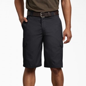 Black Dickies FLEX Regular Fit Cargo Men's Shorts | 264-KBIDZM