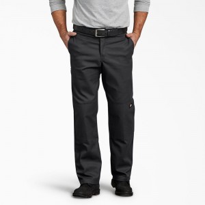 Black Dickies FLEX Regular Fit Double Knee Men's Work Pants | 065-EHLZRW