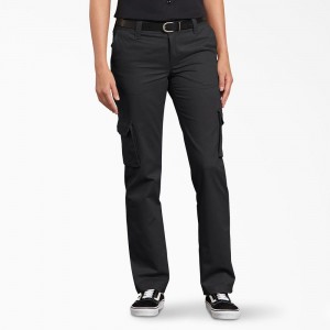 Black Dickies FLEX Relaxed Fit Women's Cargo Pants | 143-NGDWYQ