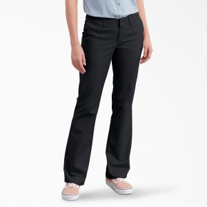 Black Dickies FLEX Slim Fit Bootcut Women's Pants | 316-LFEDKX