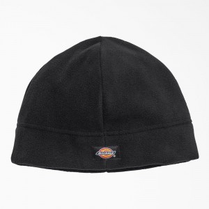 Black Dickies Fleece Men's Beanie | 245-XYPKZD