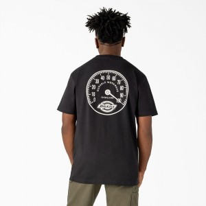 Black Dickies Full Throttle Heavyweight Men's T-Shirt | 830-XHGPLM