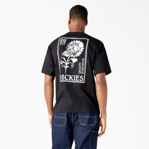 Black Dickies Garden Plain Graphic Men's T-Shirt | 895-LEIWGA