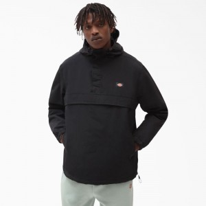 Black Dickies Glacier View Anorak Pullover Men's Jacket | 860-YAFUNM