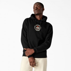 Black Dickies Greensburg Graphic Men's Hoodie | 293-EYBTWA