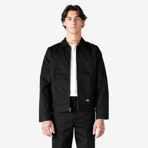 Black Dickies Insulated Eisenhower Men's Jacket | 894-DTWQNO