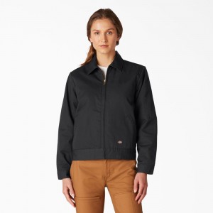 Black Dickies Insulated Eisenhower Women's Jacket | 930-KDQYIN