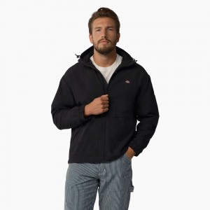 Black Dickies Jackson Windbreaker Men's Jacket | 934-CTHQXS