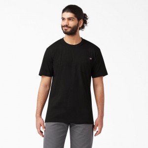 Black Dickies Lightweight Short Sleeve Pocket Men's T-Shirt | 068-OENWKD