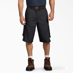 Black Dickies Loose Fit Cargo Work Men's Shorts | 251-HQKTZP