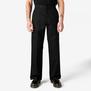 Black Dickies Loose Fit Double Knee Men's Work Pants | 369-QDYKGJ