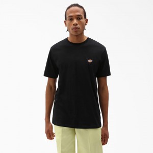 Black Dickies Mapleton Short Sleeve Men's T-Shirt | 812-EXNVUQ