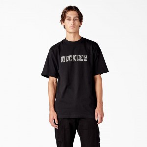 Black Dickies Melvern Graphic Men's T-Shirt | 085-IJAZSG