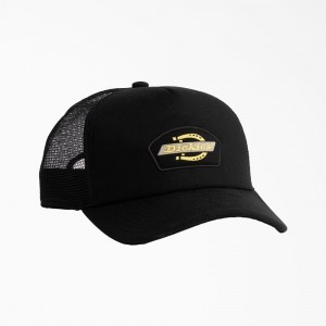 Black Dickies Mid Pro Foam Trucker Men's Hat | 518-FVZCJE