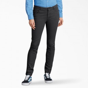 Black Dickies Perfect Shape Skinny Fit Women's Pants | 819-XEVOJW