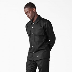 Black Dickies Premium Collection Boxy Men's Shirt | 930-QNPEAJ