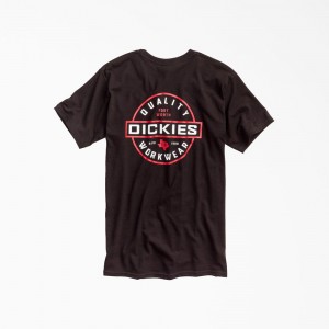 Black Dickies Quality Workwear Graphic Men's T-Shirt | 851-QBKWTH