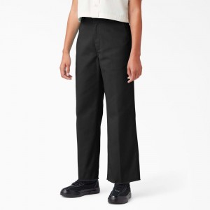 Black Dickies Regular Fit Cropped Women's Pants | 907-LTWDKU