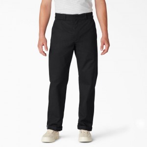 Black Dickies Regular Fit Cuffed Men's Work Pants | 246-RIDYKF