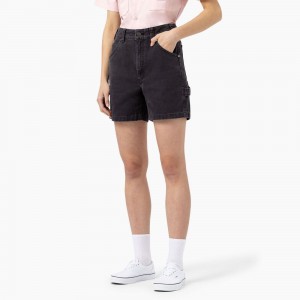 Black Dickies Regular Fit Duck Women's Shorts | 254-NWLISB