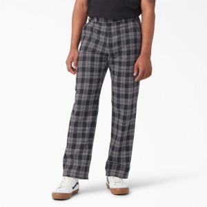 Black Dickies Regular Fit Plaid Men's Pants | 943-XGBAEQ