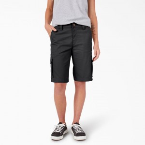 Black Dickies Relaxed Fit Cargo Women's Shorts | 571-SEMQCJ