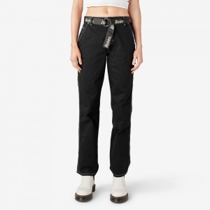 Black Dickies Relaxed Fit Carpenter Women's Pants | 627-YPBJSR