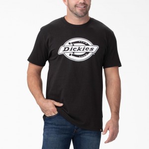 Black Dickies Short Sleeve Relaxed Fit Graphic Men's T-Shirt | 513-VFUNJL