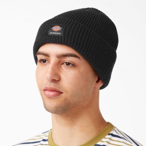 Black Dickies Skateboarding Cuffed Men's Beanie | 236-EXCYKS