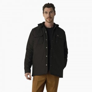 Black Dickies Skateboarding Duck Shirt Men's Jacket | 109-CNIJQS