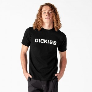 Black Dickies Skateboarding Logo Men's T-Shirt | 574-IQGCNB